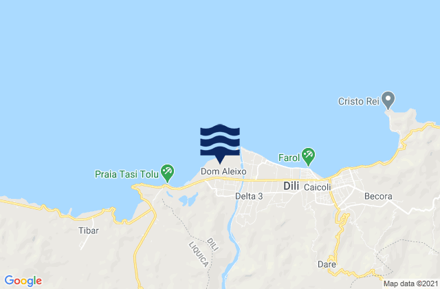 Karte der Gezeiten Dom Aleixo, Timor Leste