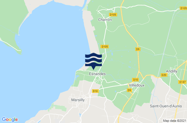 Karte der Gezeiten Dompierre-sur-Mer, France
