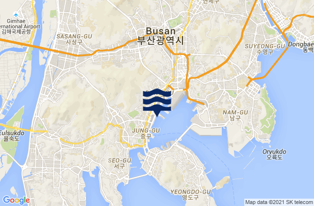 Karte der Gezeiten Dong-gu, South Korea