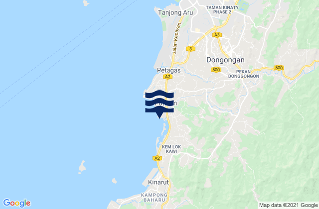 Karte der Gezeiten Donggongon, Malaysia