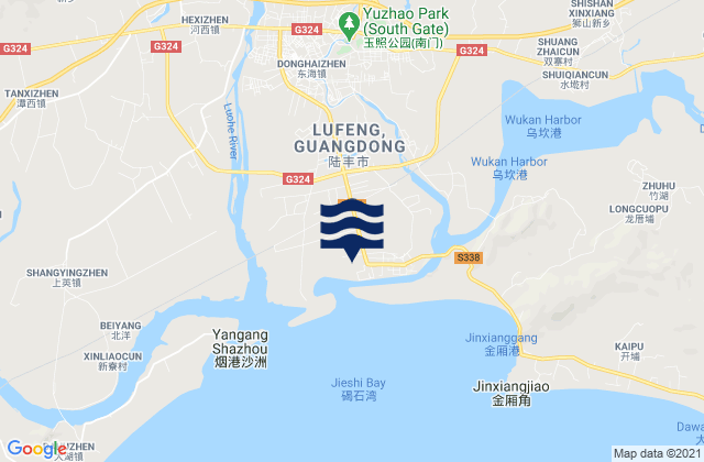 Karte der Gezeiten Donghai, China