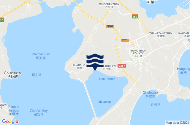 Karte der Gezeiten Dongyingcun, China