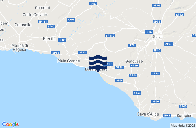 Karte der Gezeiten Donnalucata, Italy