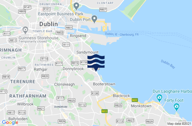 Karte der Gezeiten Donnybrook, Ireland