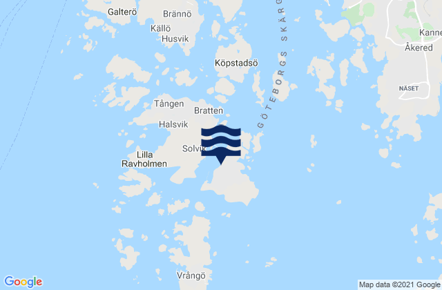 Karte der Gezeiten Donsö, Sweden