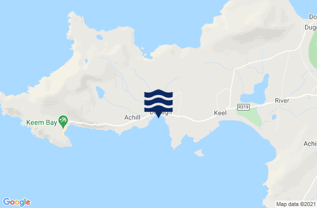 Karte der Gezeiten Dooagh Strand, Ireland