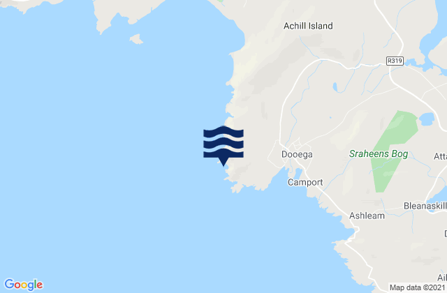 Karte der Gezeiten Dooega Head, Ireland