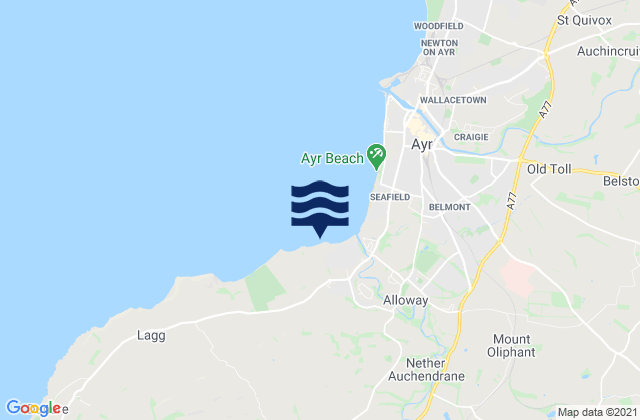 Karte der Gezeiten Doonfoot Beach, United Kingdom