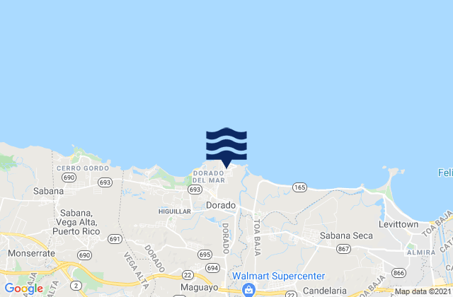 Karte der Gezeiten Dorado, Puerto Rico