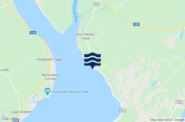 Karte der Gezeiten Dorchester Cape, Canada