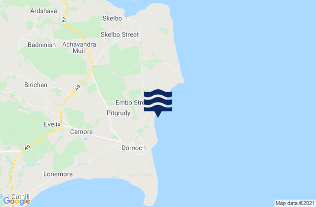 Karte der Gezeiten Dornoch (North) Beach, United Kingdom