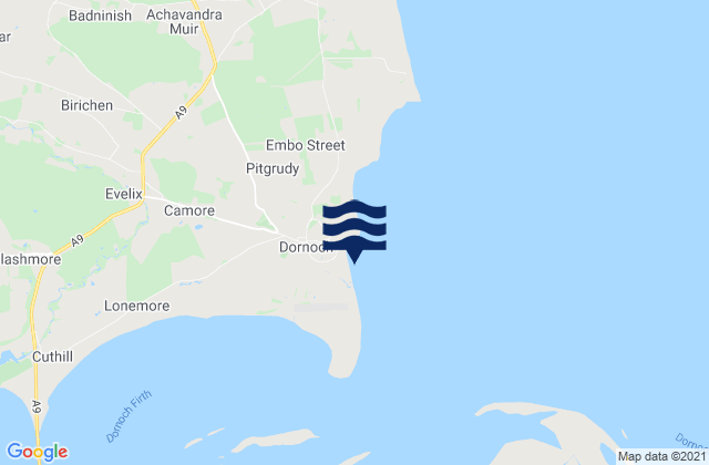Karte der Gezeiten Dornoch Beach, United Kingdom