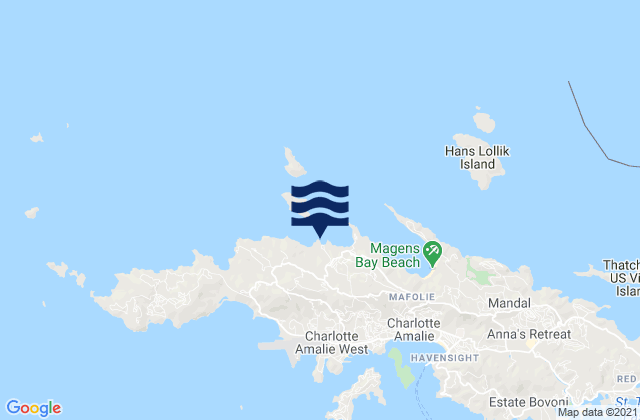 Karte der Gezeiten Dorothea Bay Ruy Point, U.S. Virgin Islands