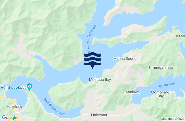 Karte der Gezeiten Double Bay, New Zealand