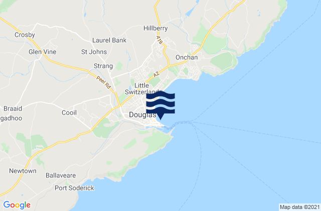 Karte der Gezeiten Douglas, Isle of Man