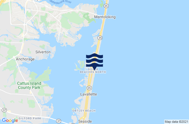 Karte der Gezeiten Dover Beaches North, United States