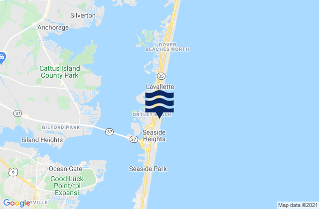 Karte der Gezeiten Dover Beaches South, United States