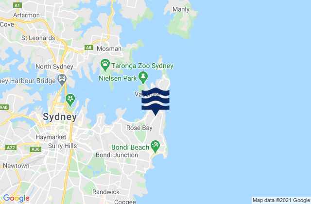 Karte der Gezeiten Dover Heights, Australia