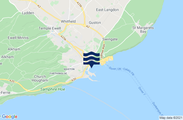 Karte der Gezeiten Dover, United Kingdom
