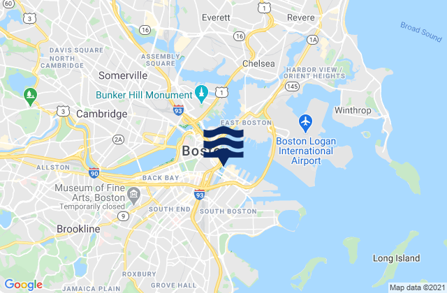Karte der Gezeiten Dover St. Bridge, United States