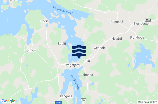 Karte der Gezeiten Dragsfjärd, Finland