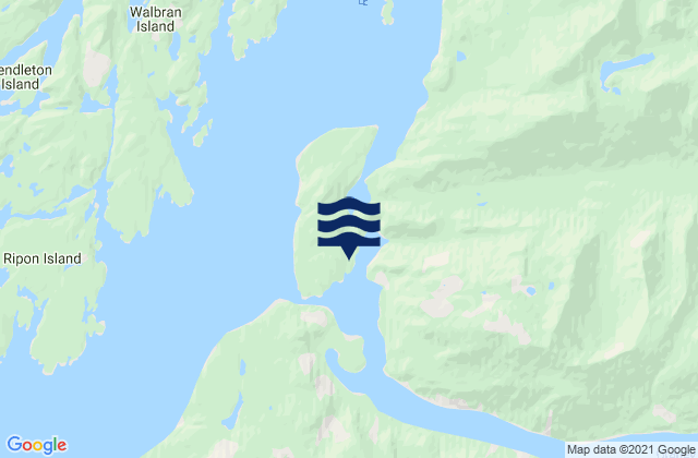 Karte der Gezeiten Drainey Inlet, Canada