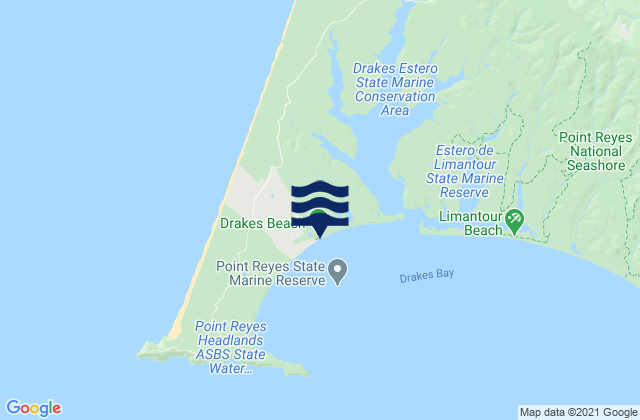 Karte der Gezeiten Drakes Beach, United States