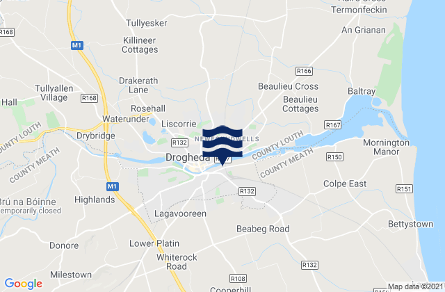 Karte der Gezeiten Drogheda, Ireland