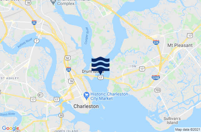 Karte der Gezeiten Drum Island east of (bridge), United States