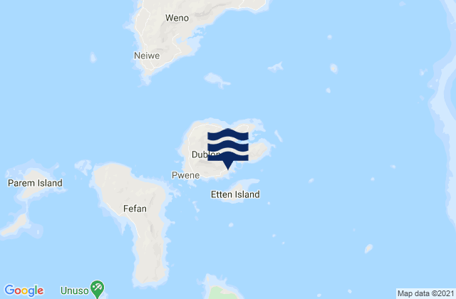 Karte der Gezeiten Dublon Island Truk Islands, Micronesia