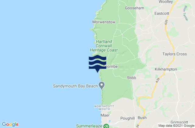 Karte der Gezeiten Duckpool Beach, United Kingdom