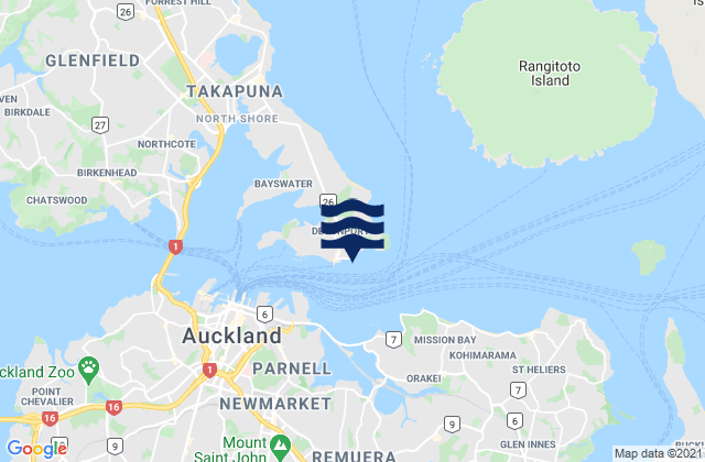Karte der Gezeiten Duders Beach, New Zealand