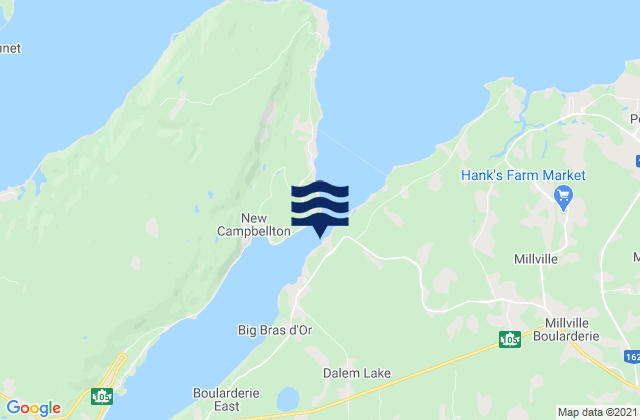 Karte der Gezeiten Duffus Point, Canada