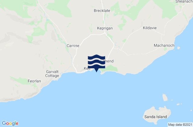 Karte der Gezeiten Dunaverty Bay, United Kingdom
