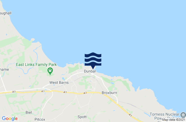 Karte der Gezeiten Dunbar East Beach, United Kingdom