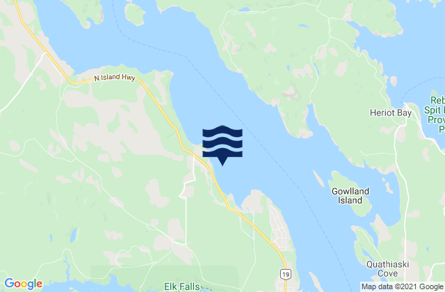 Karte der Gezeiten Duncan Bay, Canada