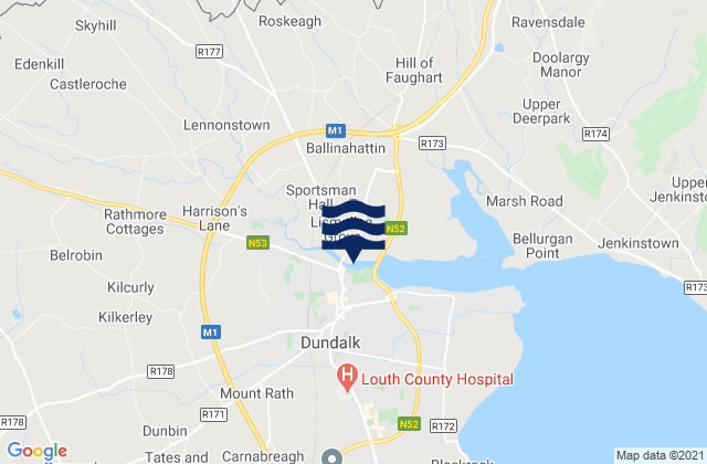 Karte der Gezeiten Dundalk, Ireland