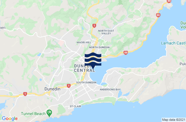 Karte der Gezeiten Dunedin, New Zealand