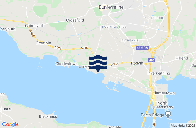 Karte der Gezeiten Dunfermline, United Kingdom