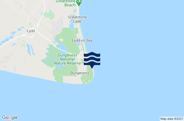 Karte der Gezeiten Dungeness Beach, United Kingdom