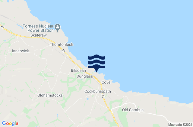Karte der Gezeiten Dunglass Beach, United Kingdom