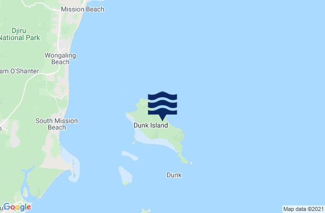 Karte der Gezeiten Dunk Island, Australia