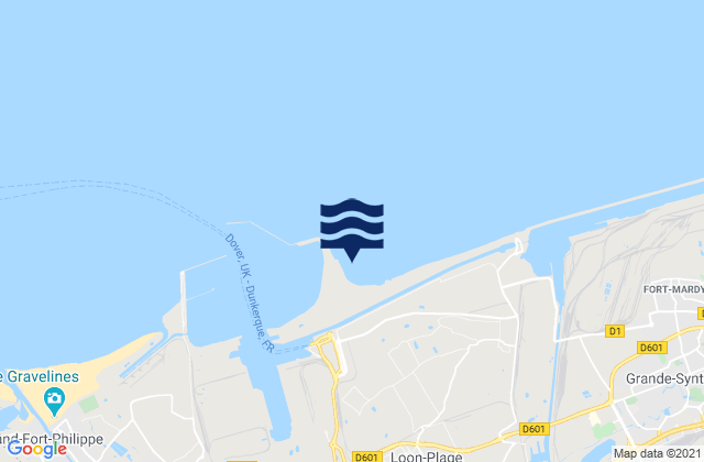 Karte der Gezeiten Dunkerque Ouest, France