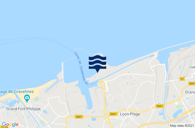 Karte der Gezeiten Dunkerque Port Ouest, France