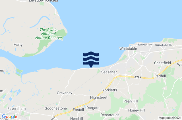 Karte der Gezeiten Dunkirk, United Kingdom