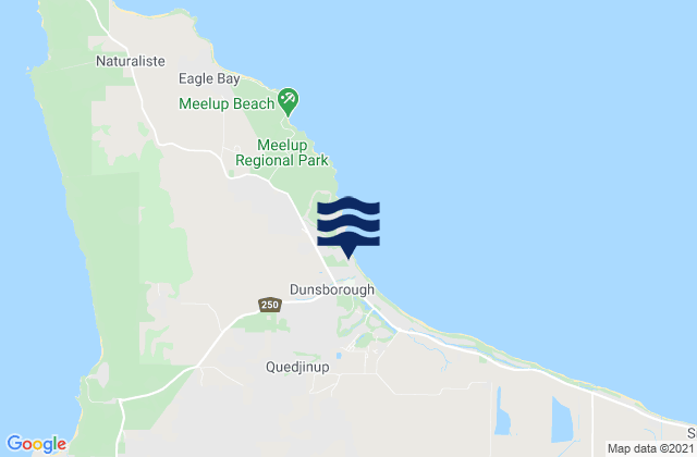 Karte der Gezeiten Dunsborough, Australia
