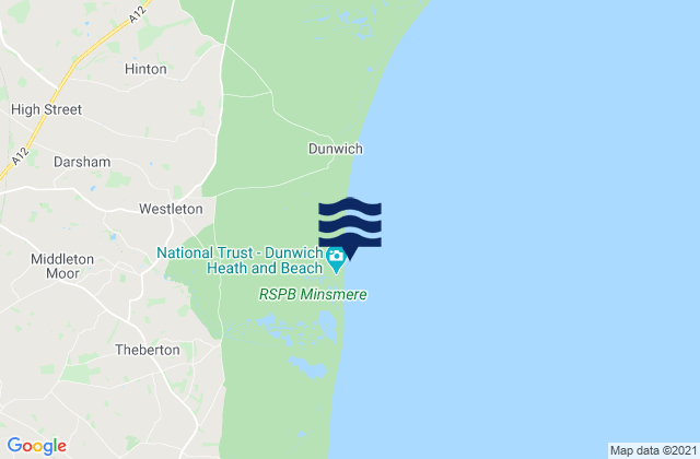 Karte der Gezeiten Dunwich Heath Beach, United Kingdom
