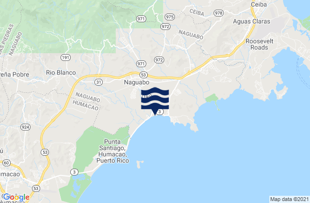 Karte der Gezeiten Duque, Puerto Rico