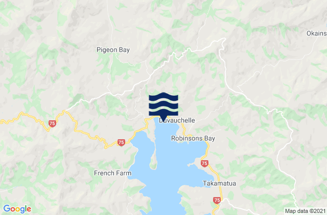 Karte der Gezeiten Duvauchelle Bay, New Zealand