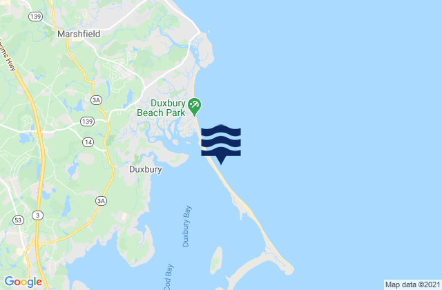 Karte der Gezeiten Duxbury Beach Duxbury, United States